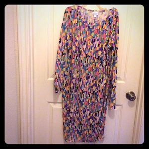 LulaRoe M dress long sleeve multicolor